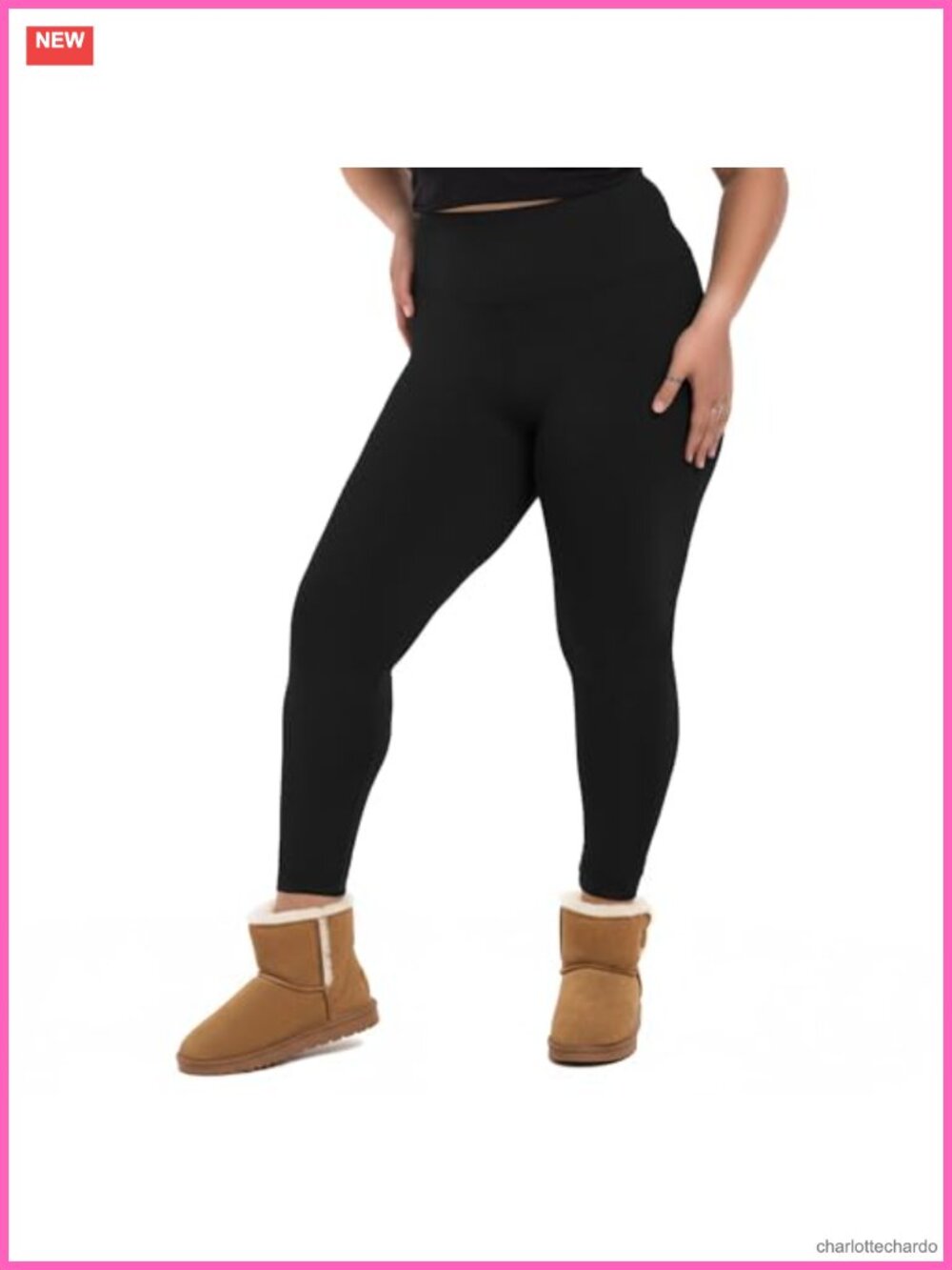 Fleece Lined High Waisted Tummy Control Leggings Plus Size